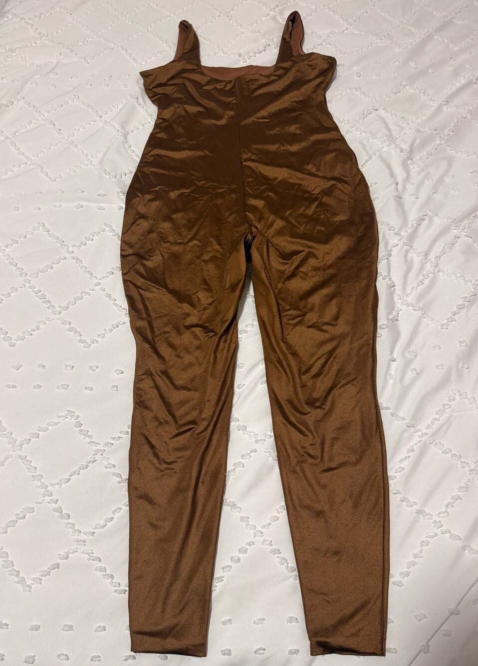 The SKIMS All-in-One Jumpsuit brown, beautiful & shiny XL